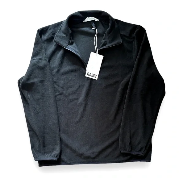 RAINS UNISEX FLEECE HALF-ZIP PULLOVER